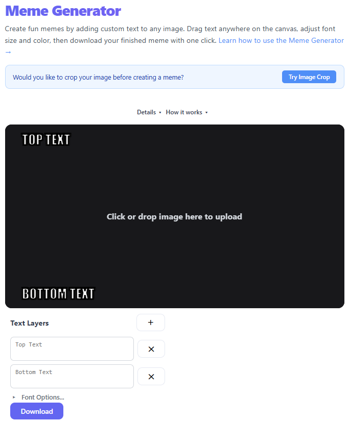 Meme generator screenshot